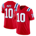 Tocy NE.Patriots #10 Drake Maye Player Red Limited Vapor F.U.S.E. Home Game Stitched Jerseys