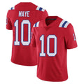 Tocy NE.Patriots #10 Drake Maye Player Red Vapor Untouchable Home Game Stitched Jerseys