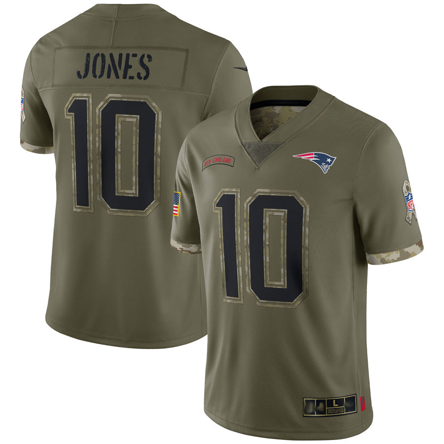 tocy NE.Patriots #10 Drake Maye Player Olive Salute To Service Stitched Jerseys