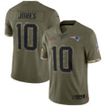 tocy NE.Patriots #10 Drake Maye Player Olive Salute To Service Stitched Jerseys