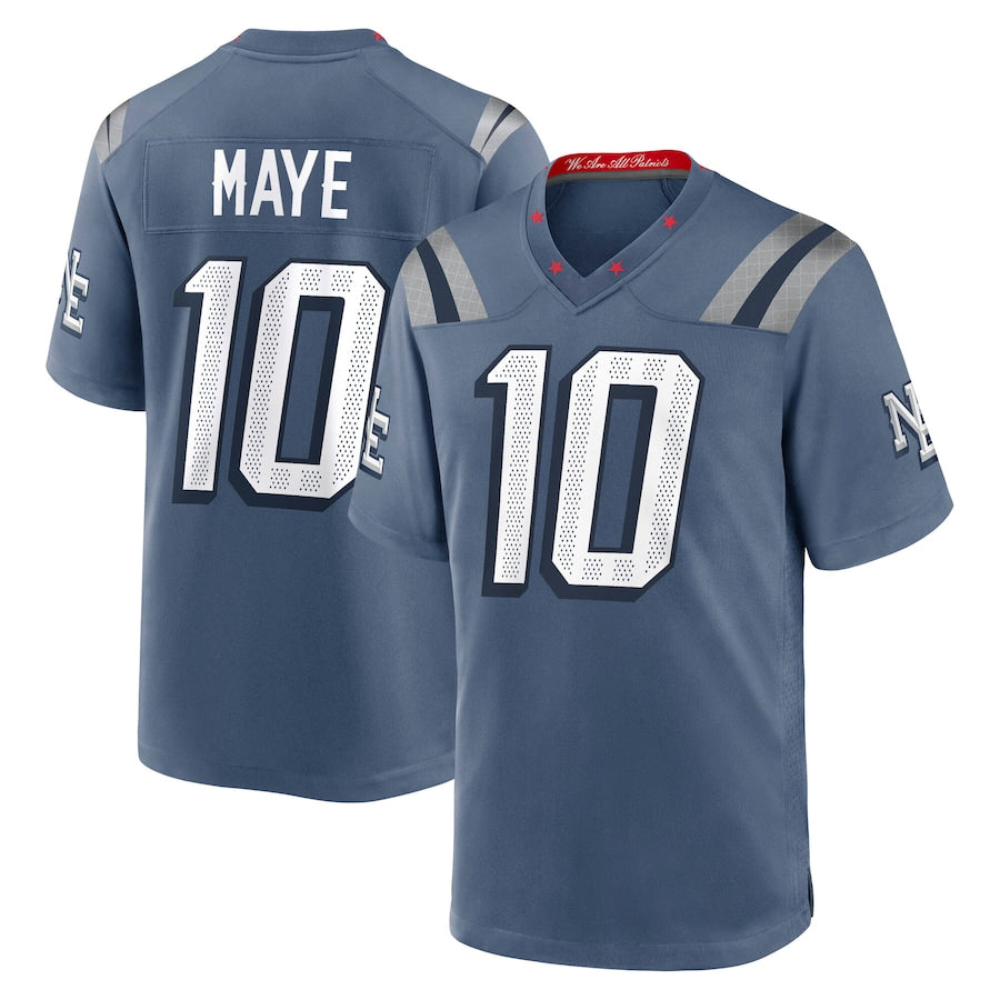 tocy NE.Patriots #10 Drake Maye Player Storm Blue Rivalries Collection Game Stitched Jerseys