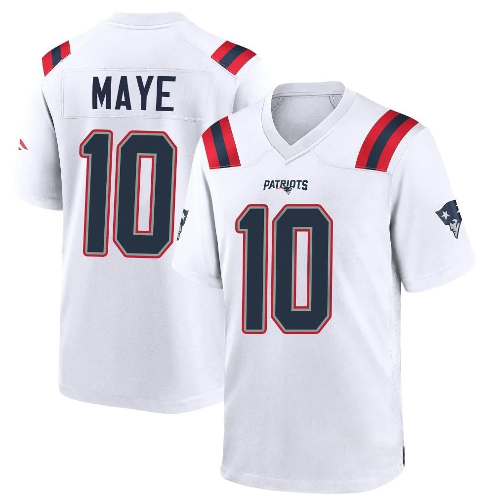 Tocy NE.Patriots #10 Drake Maye Player White Home Game Stitched Jerseys