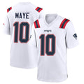 Tocy NE.Patriots #10 Drake Maye Player White Home Game Stitched Jerseys