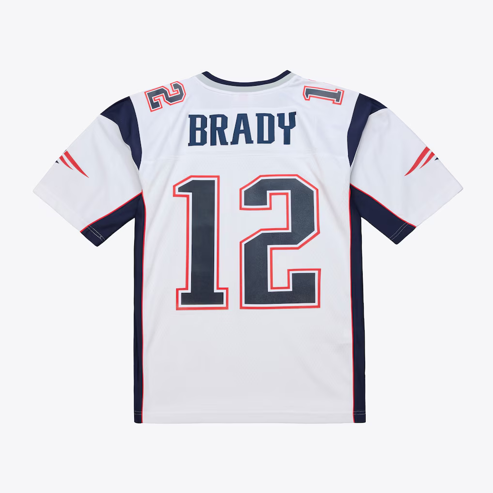 Tocy NE.Patriots  #12 Tom Brady Mitchell & Ness White 2000 Legacy Replica Jersey Stitched Puhic Game Jerseys