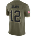 tocy NE.Patriots #12 Tom Brady Player Olive Salute To Service Limited Stitched Jerseys