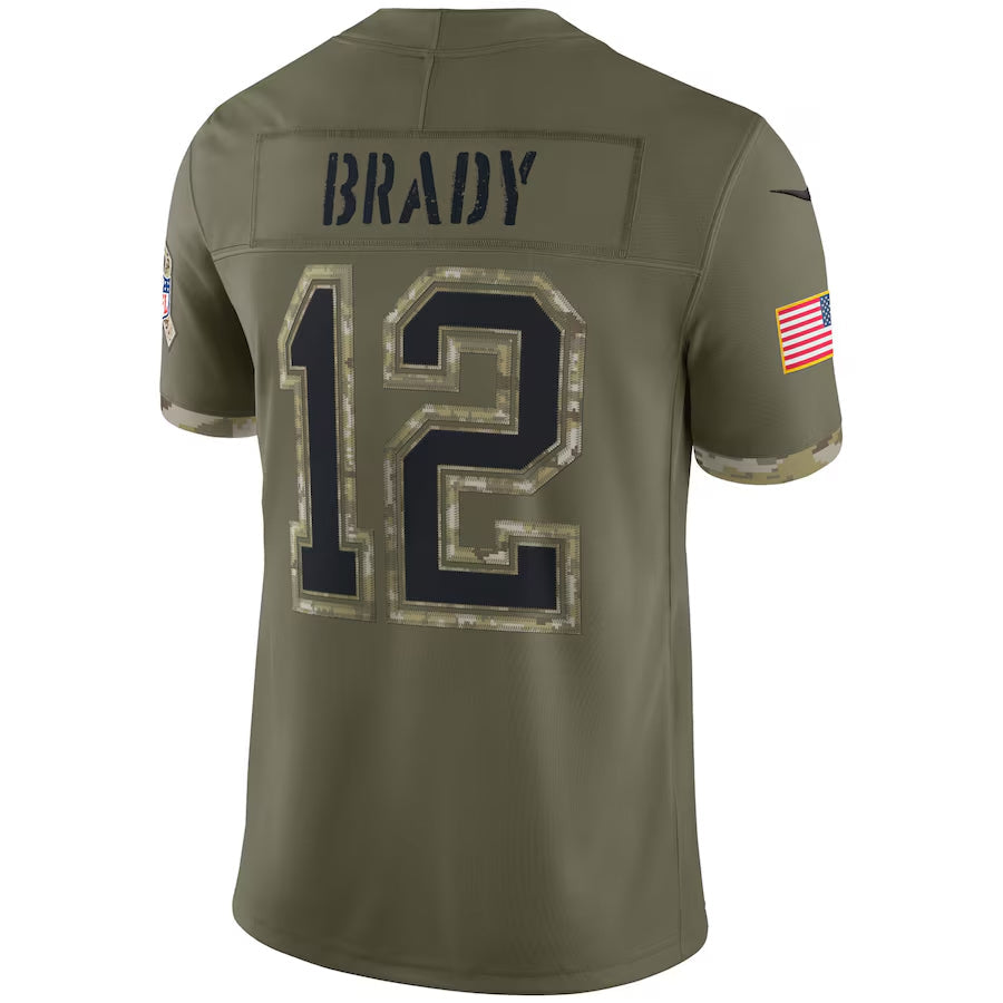 tocy NE.Patriots #12 Tom Brady Player Olive Salute To Service Limited Stitched Jerseys