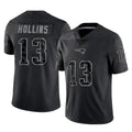 Tocy NE.Patriots #13 Mack Hollins Player Black Reflective LImited Home Game Stitched Jerseys