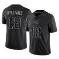 Tocy NE.Patriots #18 Kyle Williams Player Black Reflective LImited Home Game Stitched Jerseys