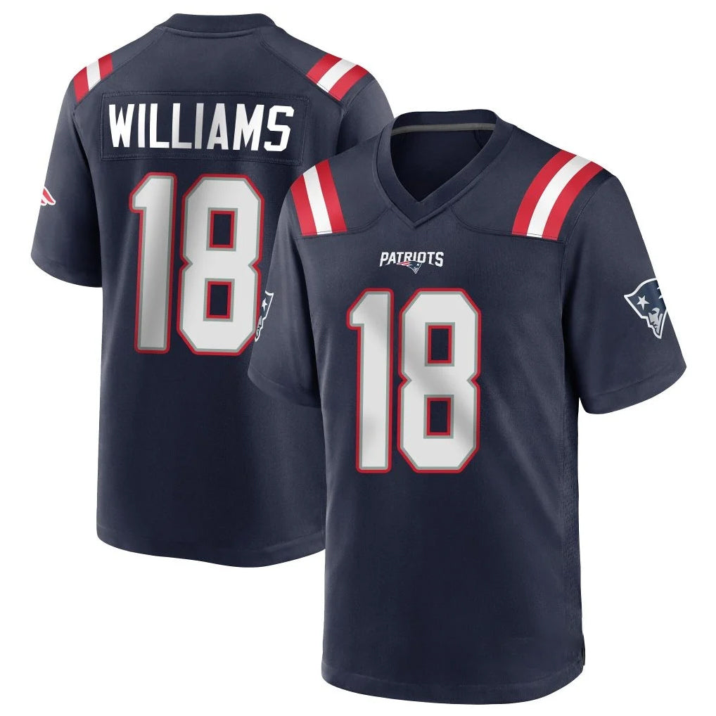 Tocy NE.Patriots #18 Kyle Williams Player Navy Home Game Stitched Jerseys
