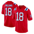 Tocy NE.Patriots #18 Kyle Williams Player Red Home Game Stitched Jerseys