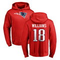 Tocy NE.Patriots #18 Kyle Williams Player Red LOGO Pullover Hoodies Home Game Stitched Jerseys
