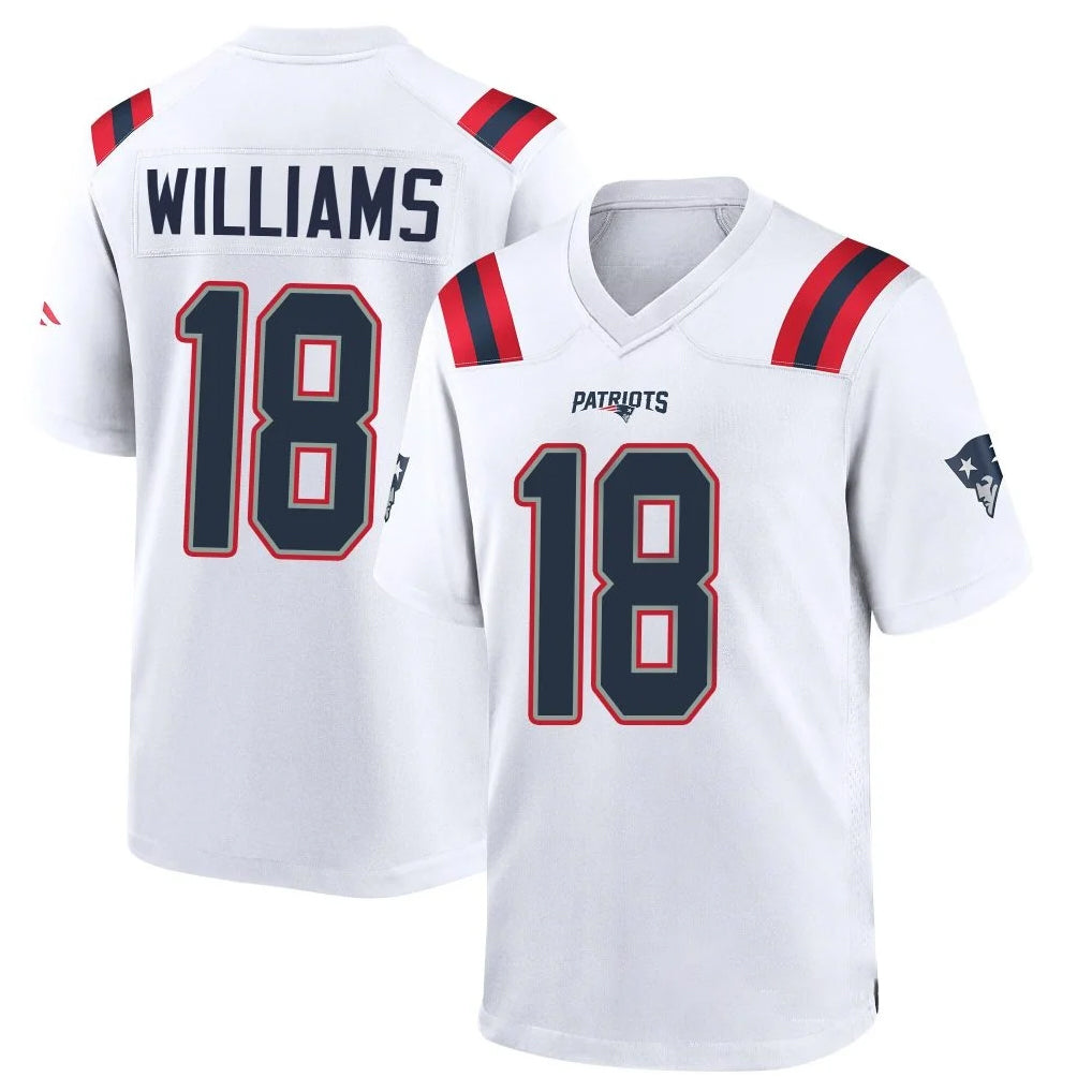 Tocy NE.Patriots #18 Kyle Williams Player White Home Game Stitched Jerseys