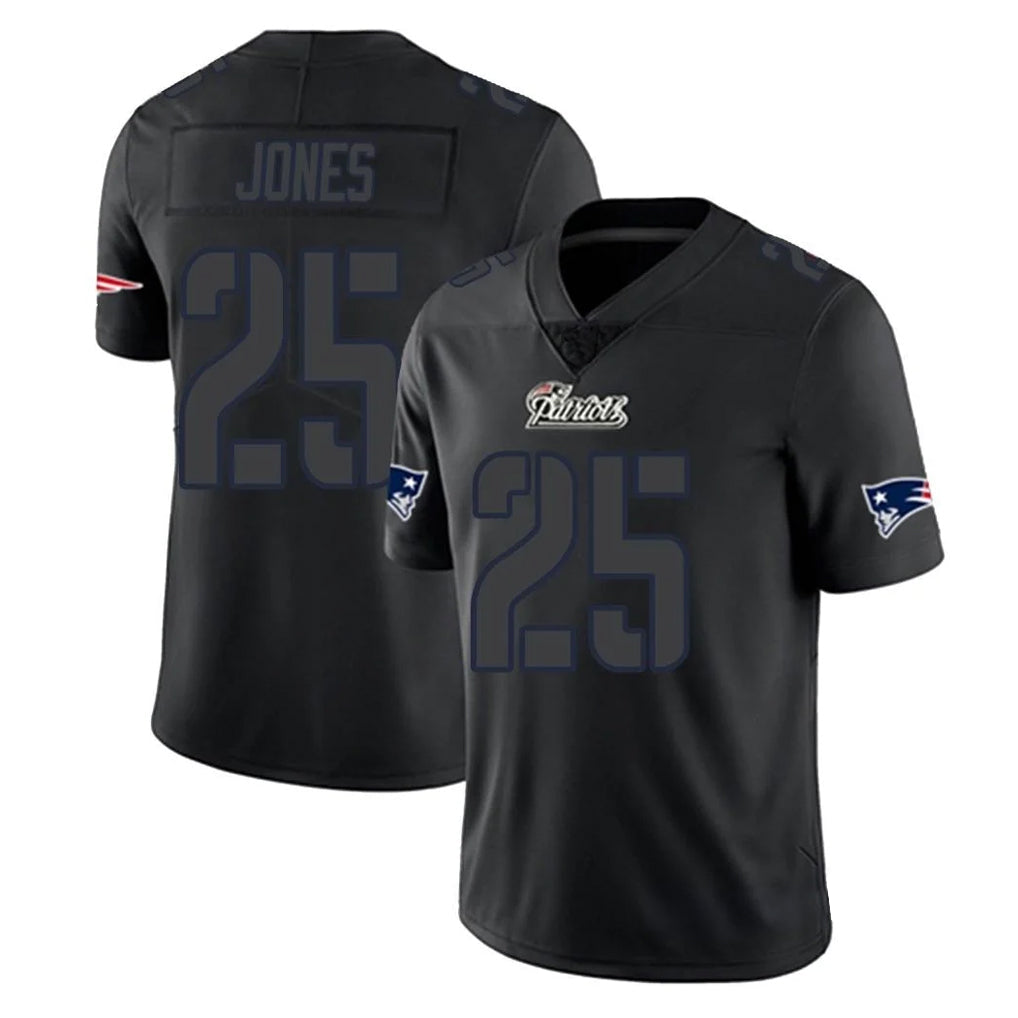 Tocy NE.Patriots #25 Marcus Jones Player Black Impact LImited Home Game Stitched Jerseys