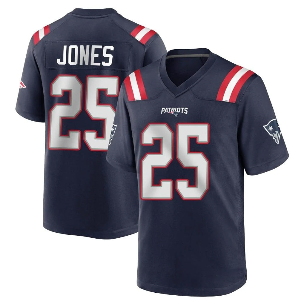 Tocy NE.Patriots #25 Marcus Jones Player Navy Home Game Stitched Jerseys