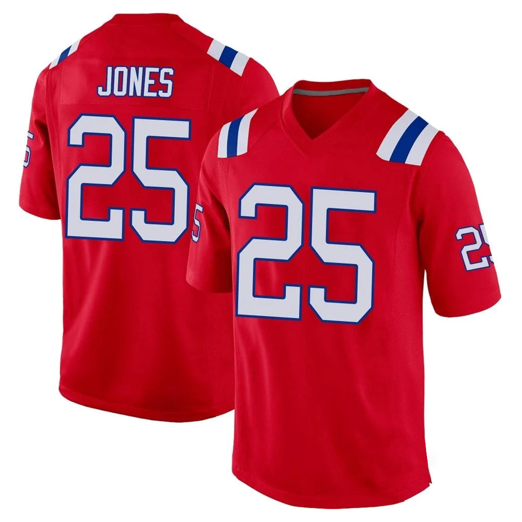 Tocy NE.Patriots #25 Marcus Jones Player Red Home Game Stitched Jerseys