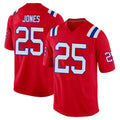 Tocy NE.Patriots #25 Marcus Jones Player Red Home Game Stitched Jerseys