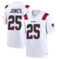 Tocy NE.Patriots #25 Marcus Jones Player White Home Game Stitched Jerseys