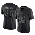 Tocy NE.Patriots #26 Hassan Haskins Player Black Reflective LImited Home Game Stitched Jerseys