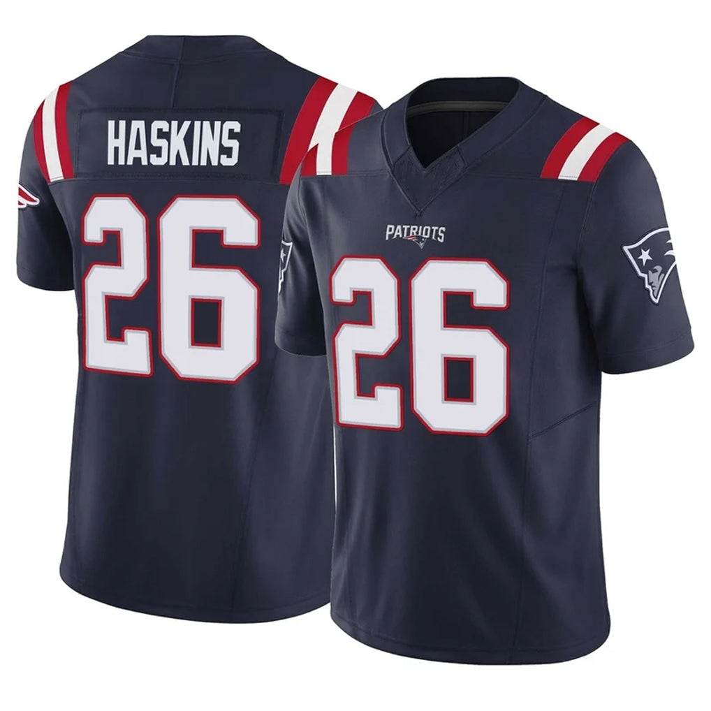 Tocy NE.Patriots #26 Hassan Haskins Player Navy Limited Vapor F.U.S.E. Home Game Stitched Jerseys