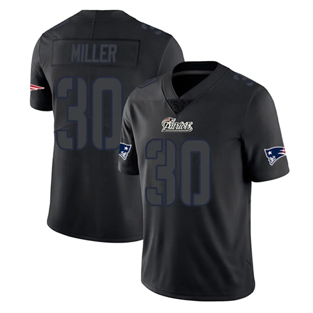 Tocy NE.Patriots #30 Jam Miller Player Black Impact LImited Home Game Stitched Jerseys