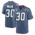 Tocy NE.Patriots #30 Jam Miller Player Blue Rivalries Collection Home Game Stitched Jerseys