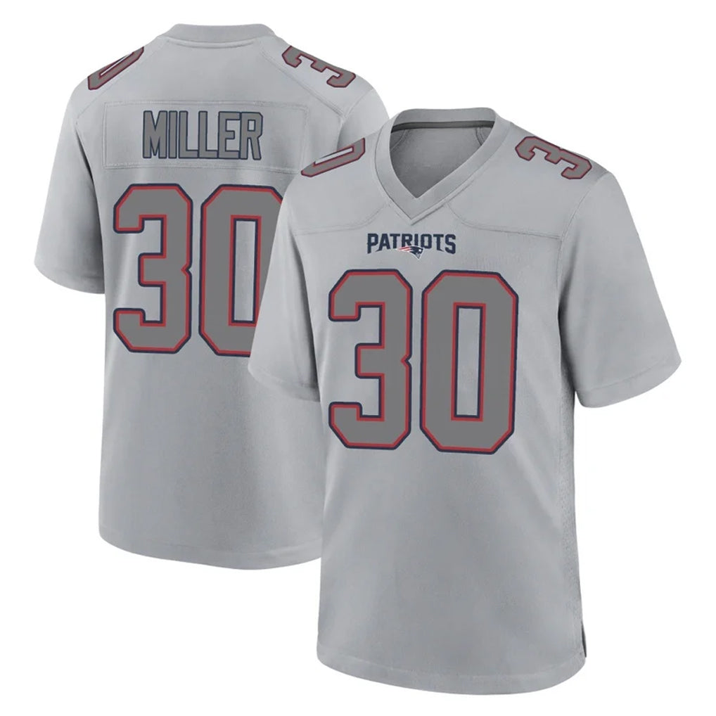 Tocy NE.Patriots #30 Jam Miller Player Gray Fashion Limited Home Game Stitched Jerseys