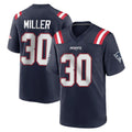 Tocy NE.Patriots #30 Jam Miller Player Navy Home Game Stitched Jerseys