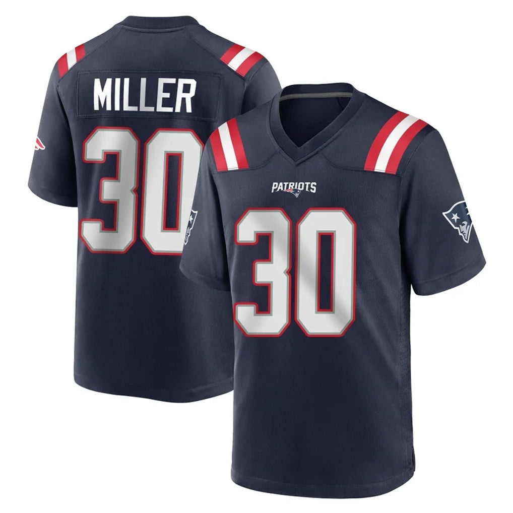 Tocy NE.Patriots #30 Jam Miller Player Navy Home Game Stitched Jerseys
