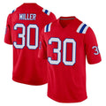 Tocy NE.Patriots #30 Jam Miller Player Red Home Game Stitched Jerseys