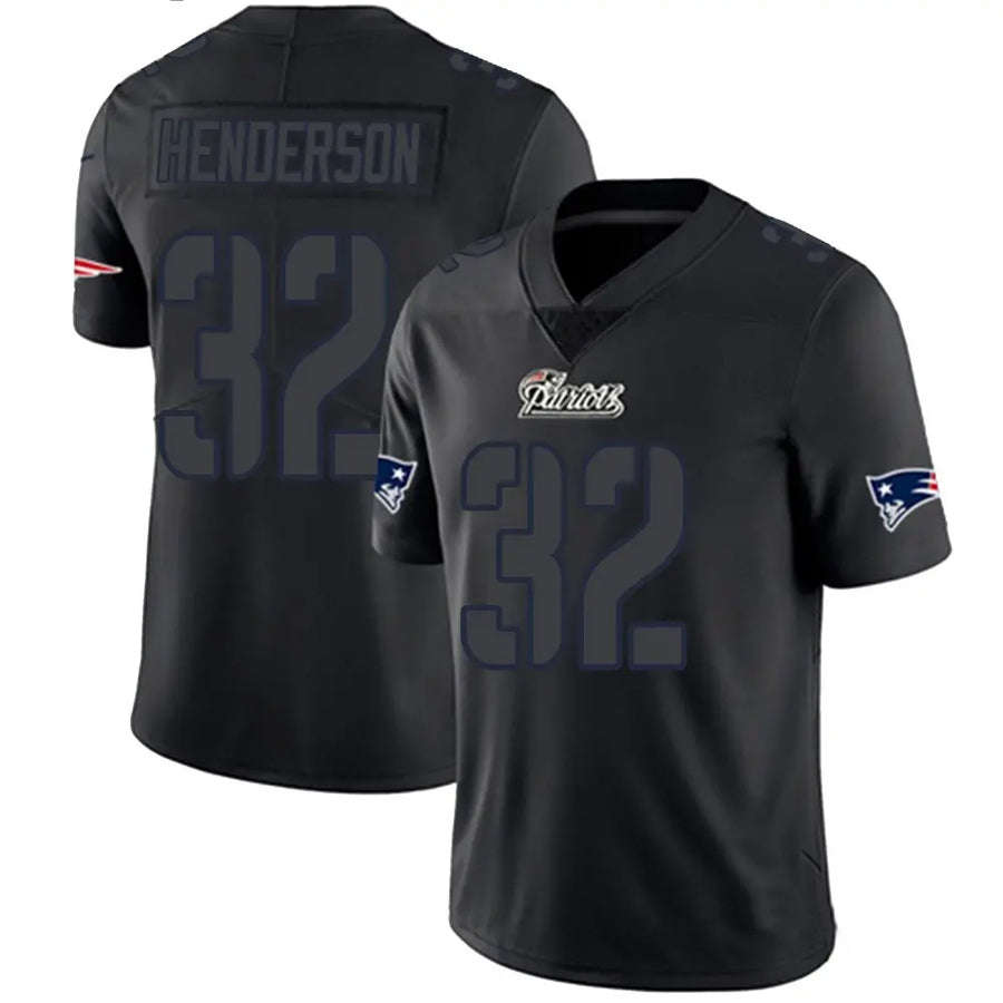 tocy NE.Patriots #32 TreVeyon Henderson Player Black Limited Impact Stitched Jerseys