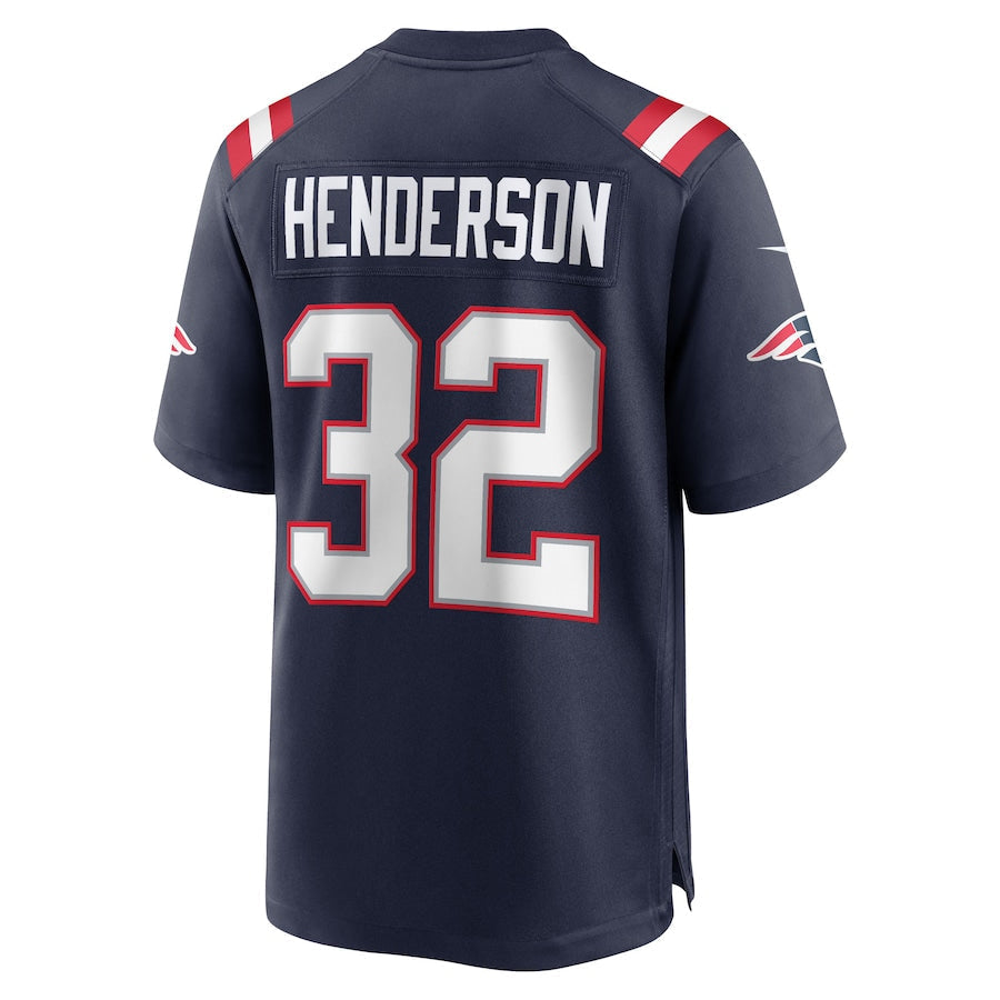 tocy NE.Patriots #32 TreVeyon Henderson Player Navy Home Game Stitched Jerseys