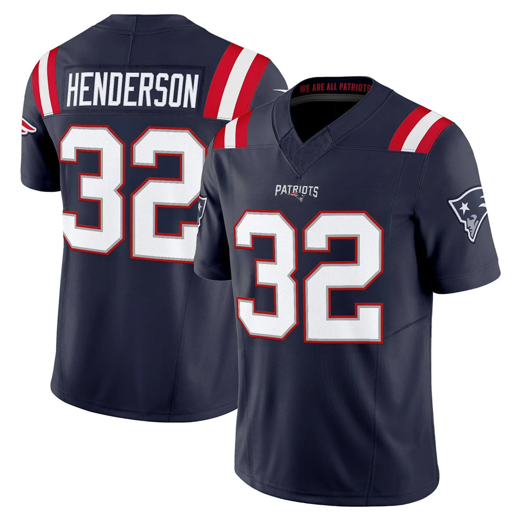 Tocy NE.Patriots #32 TreVeyon Henderson Player Navy Limited Vapor F.U.S.E. Home Game Stitched Jerseys