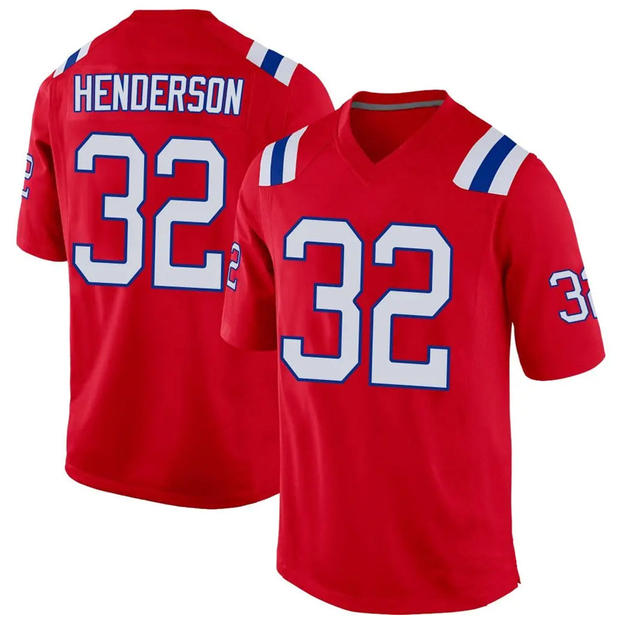 tocy NE.Patriots #32 TreVeyon Henderson Player Red Home Game Stitched Jerseys