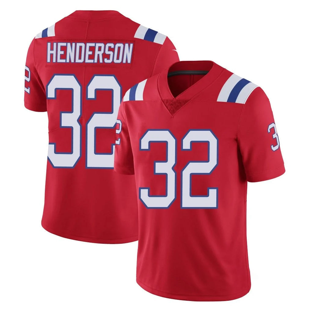 Tocy NE.Patriots #32 TreVeyon Henderson Player Red Vapor Untouchable Home Game Stitched Jerseys