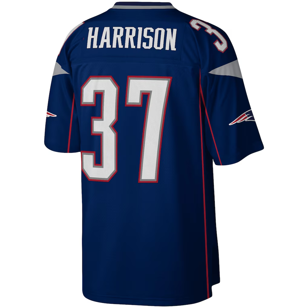 Tocy NE.Patriots #37 Rodney Harrison Mitchell & Ness Navy Legacy Replica Jersey Stitched Puhic