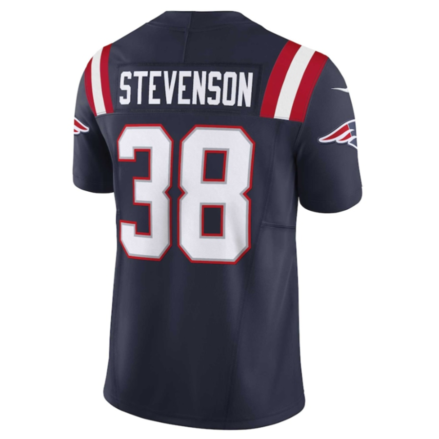 tocy NE.Patriots #38 Rhamondre Stevenson Navy Vapor F.U.S.E. Limited Stitched American Stitched Jerseys