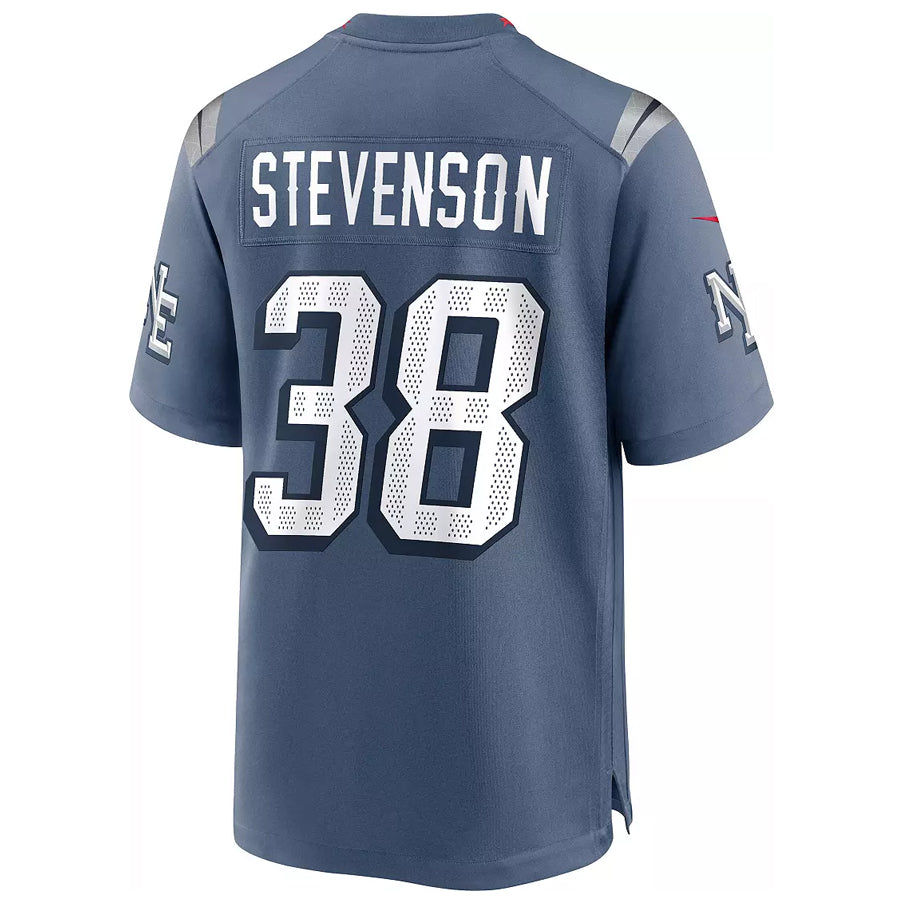 tocy NE.Patriots #38 Rhamondre Stevenson Player Storm Blue Rivalries Collection Game Stitched Jerseys