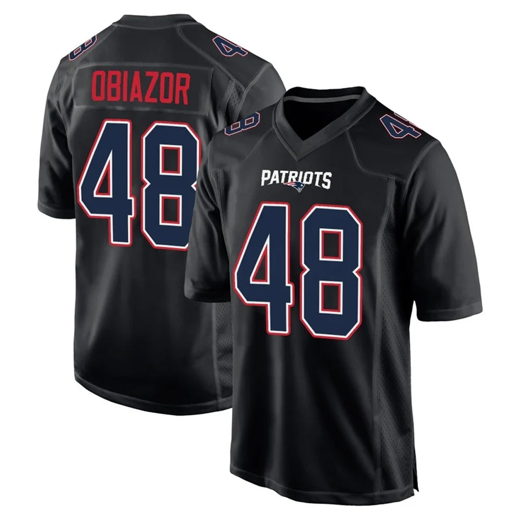 Tocy NE.Patriots #48 Namdi Obiazor Player Carbon Fashion Limited Home Game Stitched Jerseys