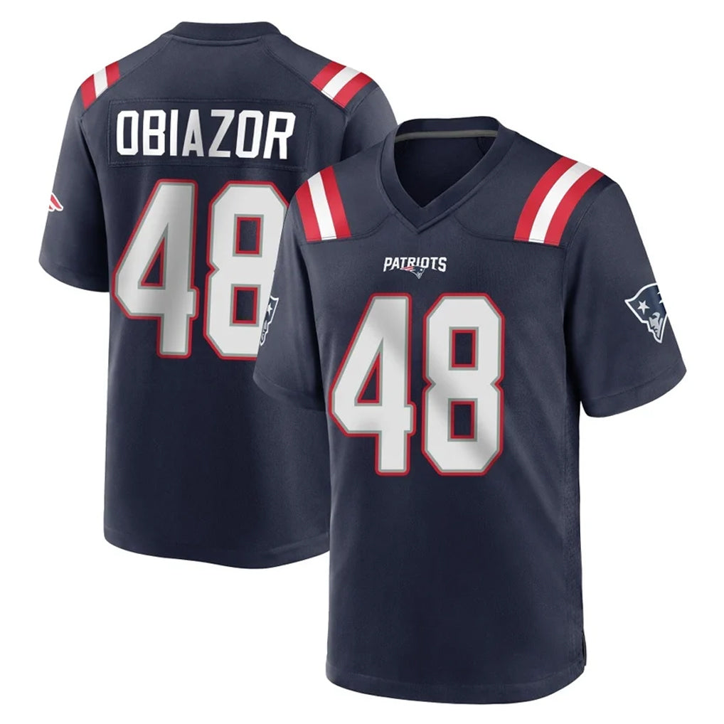 Tocy NE.Patriots #48 Namdi Obiazor Player Navy Home Game Stitched Jerseys