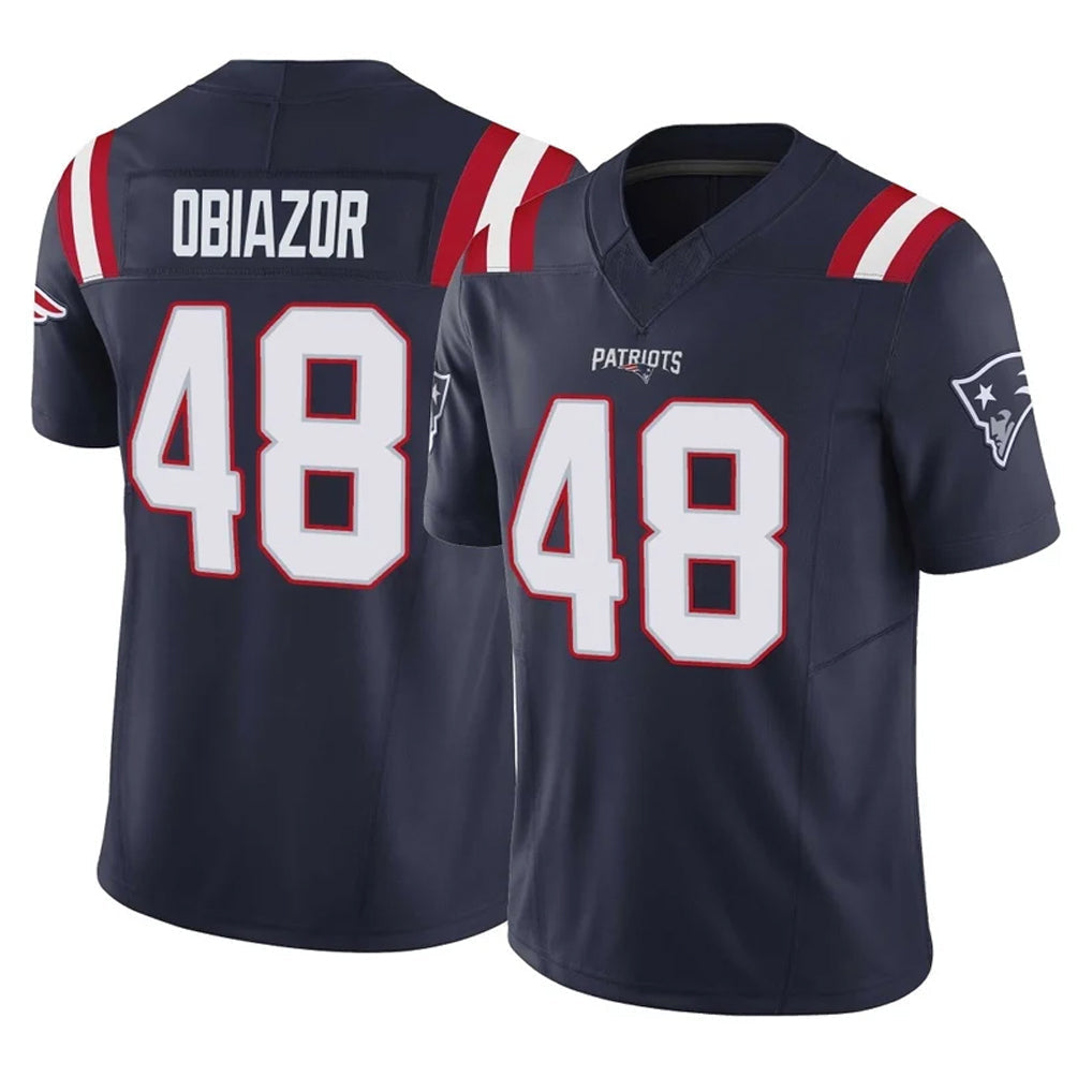 Tocy NE.Patriots #48 Namdi Obiazor Player Navy Limited Vapor F.U.S.E. Home Game Stitched Jerseys