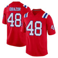 Tocy NE.Patriots #48 Namdi Obiazor Player Red Home Game Stitched Jerseys