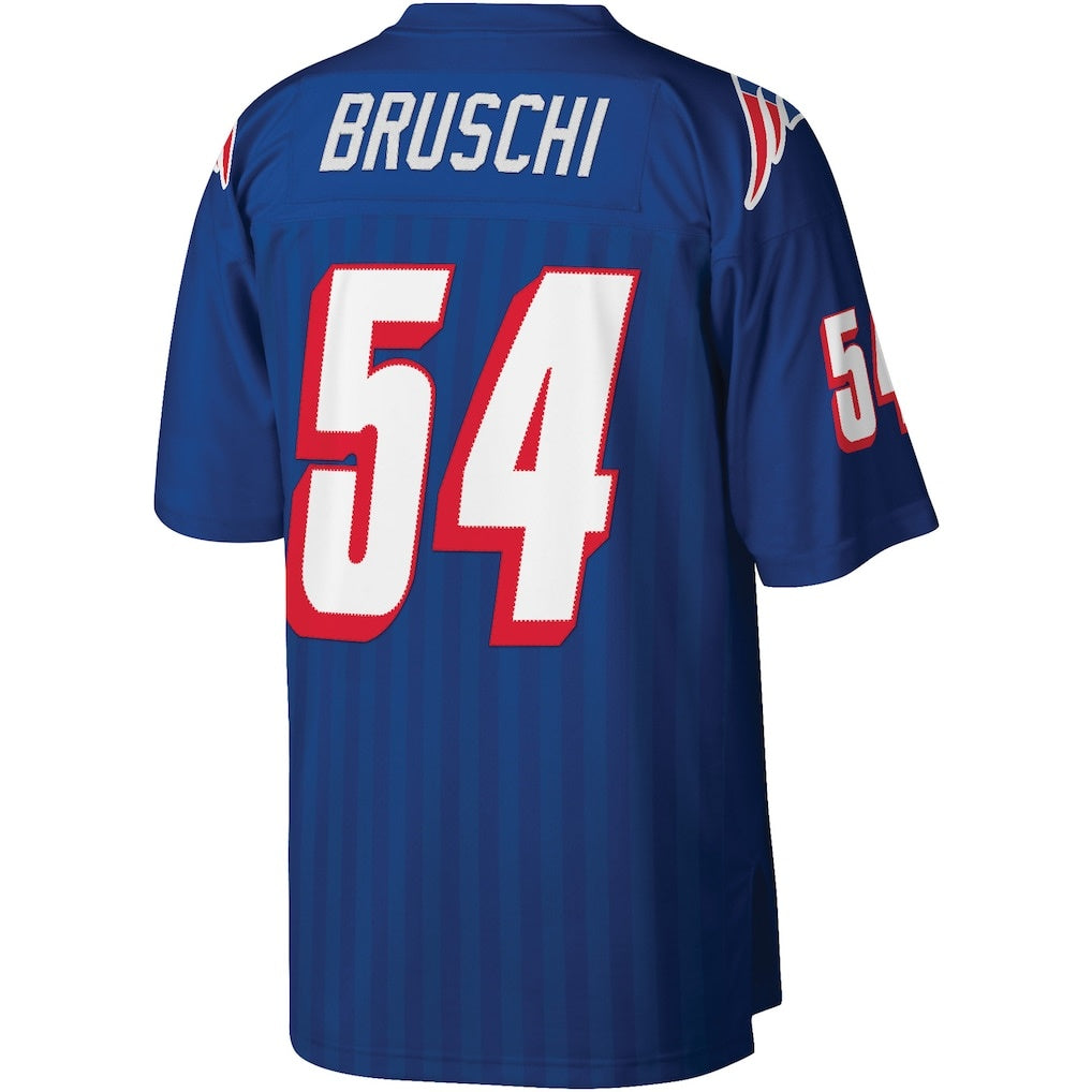 tocy NE.Patriots #54 Tedy Bruschi Mitchell & Ness Royal Legacy Replica Stitched Jerseys