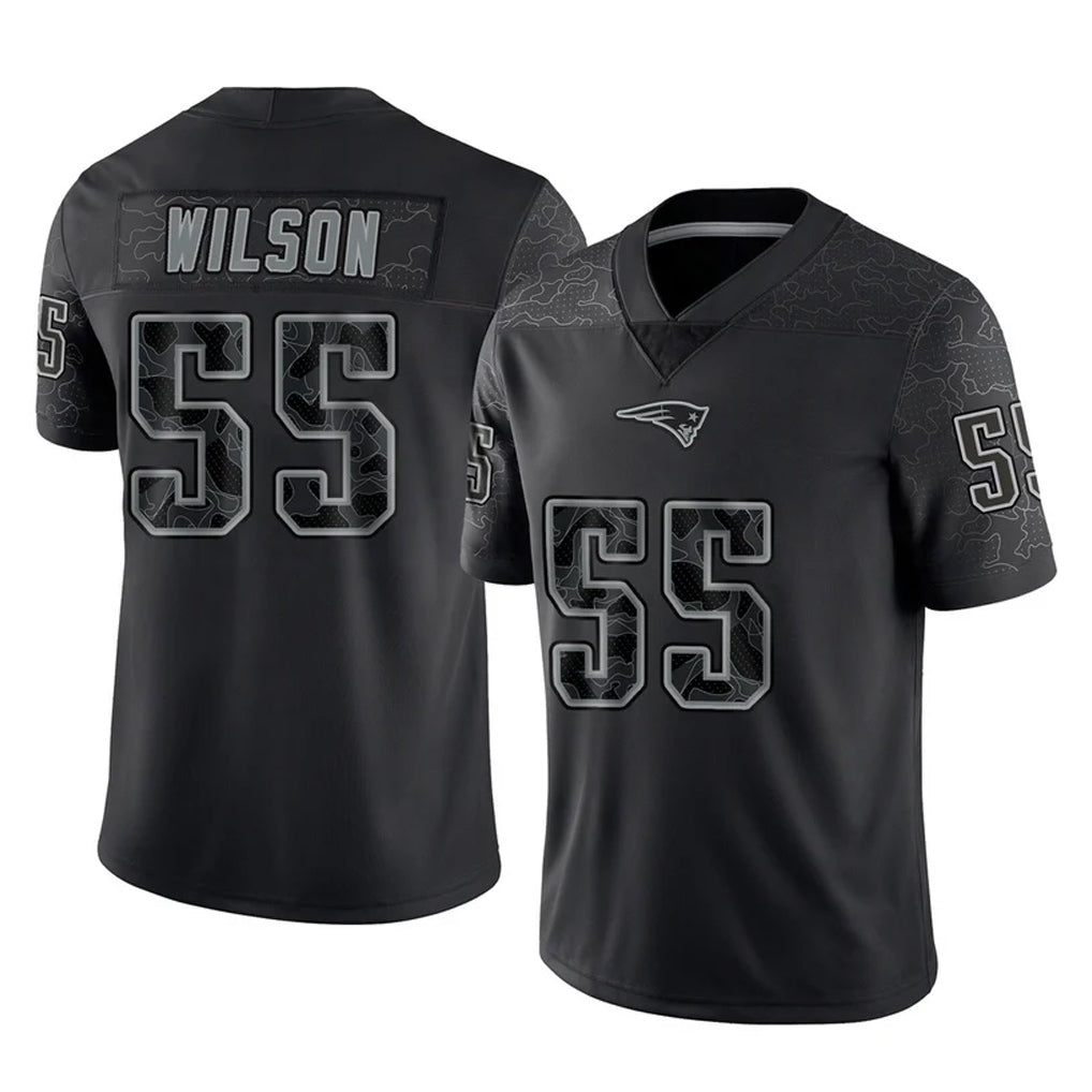 Tocy NE.Patriots #55 Jared Wilson Player Black Reflective LImited Home Game Stitched Jerseys