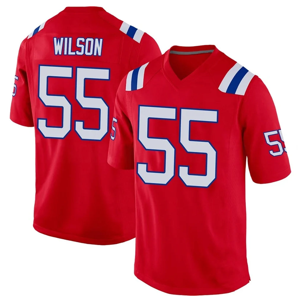Tocy NE.Patriots #55 Jared Wilson Player Red Home Game Stitched Jerseys