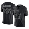 tocy NE.Patriots #66 Will Campbell Player Black Reflective Limited Stitched Jerseys