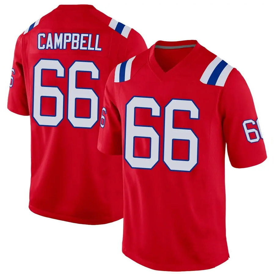 tocy NE.Patriots #66 Will Campbell Player Red Home Game Stitched Jerseys