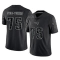 Tocy NE.Patriots #75 Alijah Vera-Tucker Player Black Reflective LImited Home Game Stitched Jerseys