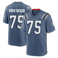 Tocy NE.Patriots #75 Alijah Vera-Tucker Player Blue Rivalries Collection Home Game Stitched Jerseys