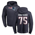 Tocy NE.Patriots #75 Alijah Vera-Tucker Player Navy LOGO Pullover Hoodies Home Game Stitched Jerseys