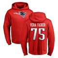 Tocy NE.Patriots #75 Alijah Vera-Tucker Player Red LOGO Pullover Hoodies Home Game Stitched Jerseys